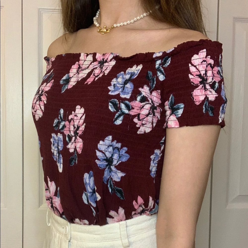 Kendal & Kylie Floral Off the Shoulder Blouse